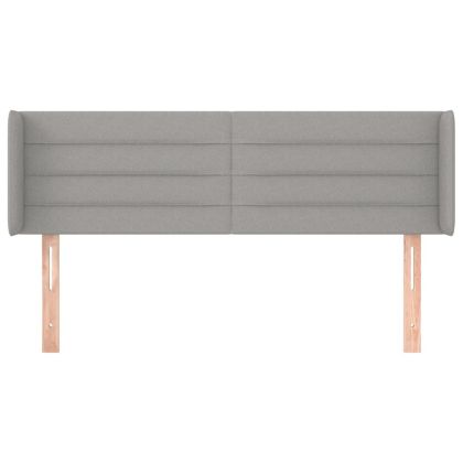 Горна табла за легло с уши, светлосива, 147x16x78/88 см, плат