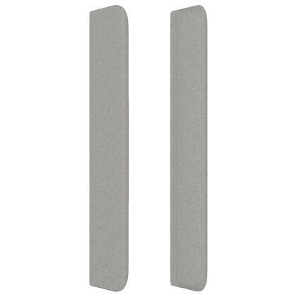 Горна табла за легло с уши, светлосива, 103x16x118/128 см, плат