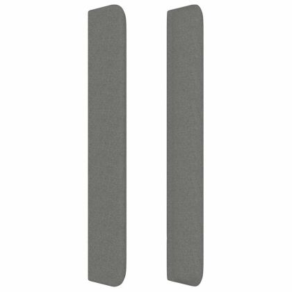 Горна табла за легло с уши, тъмносива, 163x16x118/128 см, плат