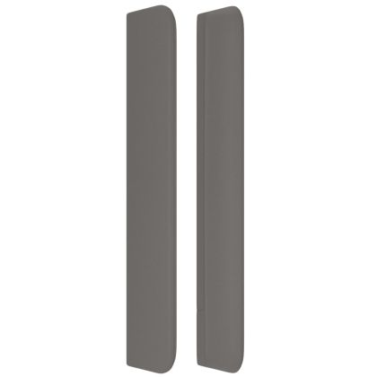 Горна табла с уши, сива, 103x16x118/128 см, изкуствена кожа