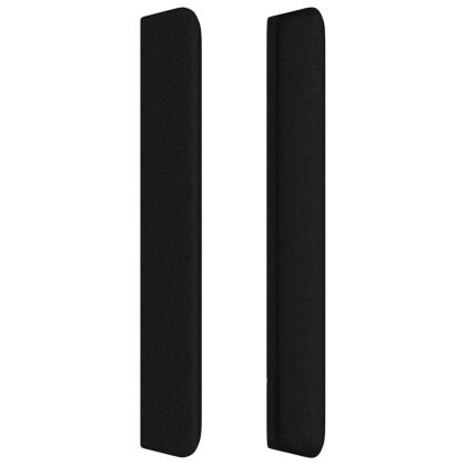 Горна табла за легло с уши, черна, 147x16x118/128 см, плат