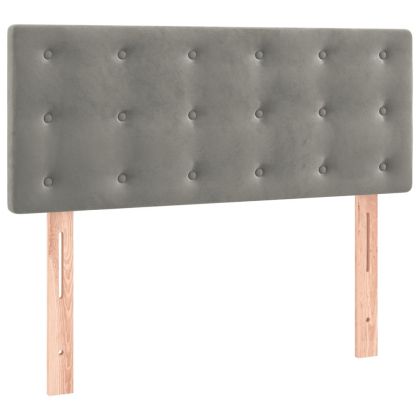 Боксспринг легло с матрак, светлосиво, 80x200 см, кадифе