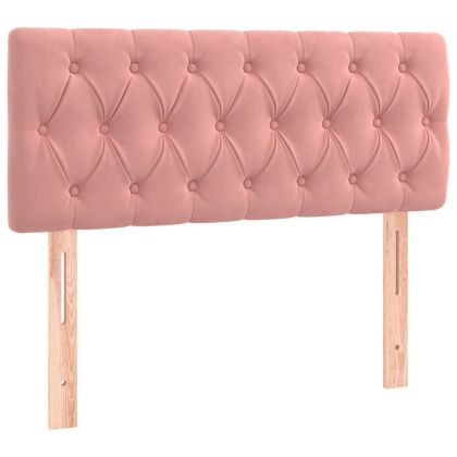 Боксспринг легло с матрак, розова, 90x190 см, кадифе