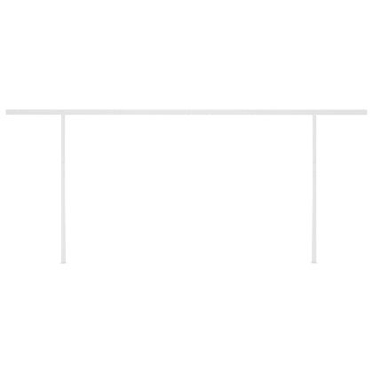 Ръчно прибиращ се сенник с LED, 6x3 м, кремав