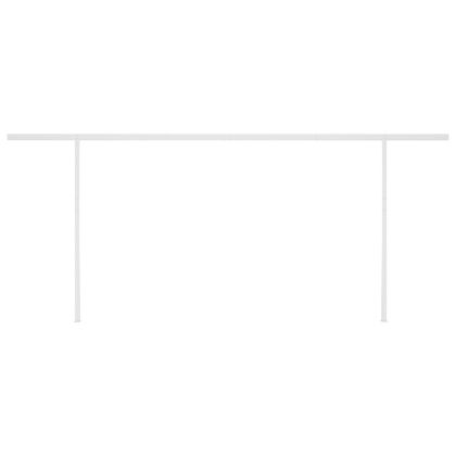 Ръчно прибиращ се сенник с LED, 5x3,5 м, синьо и бяло