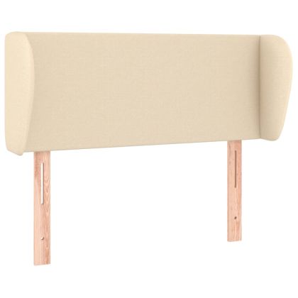 Горна табла за легло с уши, кремава, 103x23x78/88 см, плат