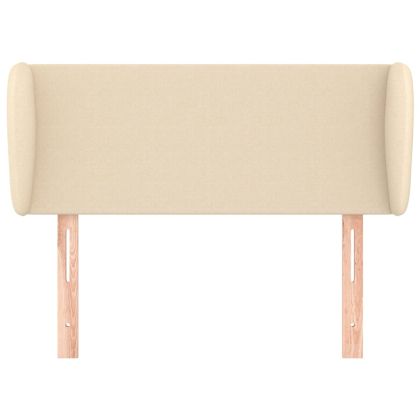 Горна табла за легло с уши, кремава, 103x23x78/88 см, плат