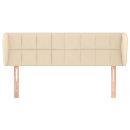 Горна табла за легло с уши, кремава, 147x23x78/88 см, плат