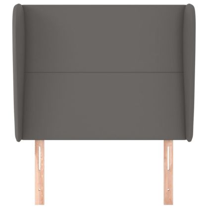 Горна табла с уши, сива, 83x23x118/128 см, изкуствена кожа