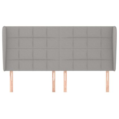 Горна табла за легло с уши, светлосива, 183x23x118/128 см, плат