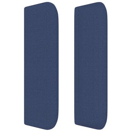 Горна табла за легло, синя, 163x16x78/88 см, плат