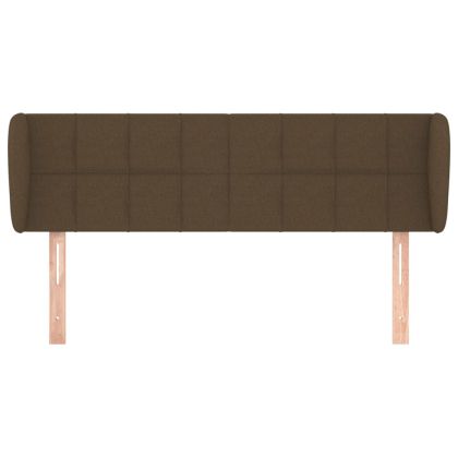 Горна табла за легло с уши, тъмнокафява, 147x23x78/88 см, плат