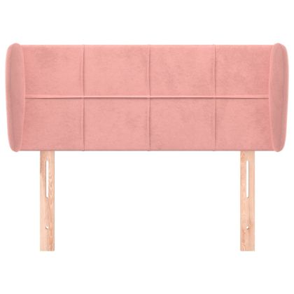 Горна табла за легло, розова, 103x23x78/88 см, кадифе
