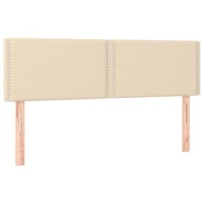 LED горна табла за легло, кремава, 144x5x78/88 см, плат