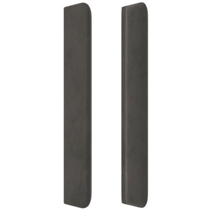 LED горна табла за легло, тъмносива, 183x16x118/128 см, кадифе