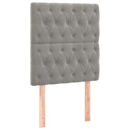 Боксспринг легло с матрак, светлосиво, 80x200 см, кадифе