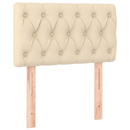 Боксспринг легло с матрак и LED, кремаво, 80x200 см, плат