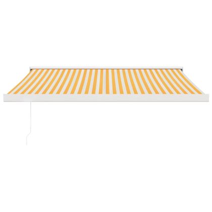 Прибираща се тента жълто и бяло 3x2,5 м плат и алуминий