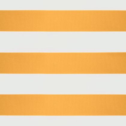 Прибираща се тента жълто и бяло 4x3 м плат и алуминий