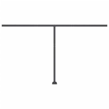 Ръчно прибиращ се сенник с LED, 400x350 см, кремав