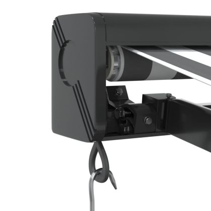 Прибираща се тента, антрацит и бяло, 3x2,5 м, плат и алуминий