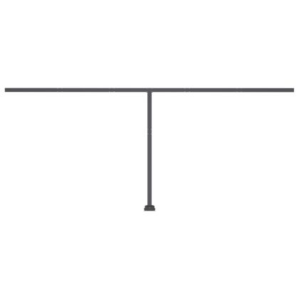 Ръчно прибиращ се сенник с LED, 600x300 см, жълто и бяло