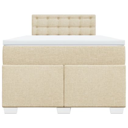 Боксспринг легло с матрак, кремаво, 120x200 см, плат