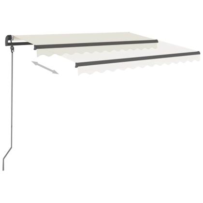 Автоматично прибиращ се сенник с прътове, 3x2,5 м, кремав