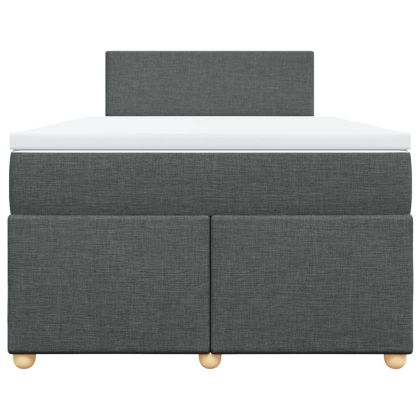 Боксспринг легло с матрак, тъмносиво, 120x200 см, плат