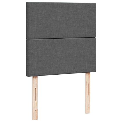 Боксспринг легло с матрак, тъмносив, 90x190 см, плат