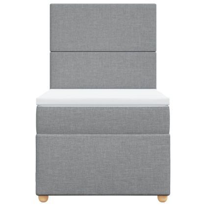 Боксспринг легло с матрак, светлосива, 90x190 см, плат