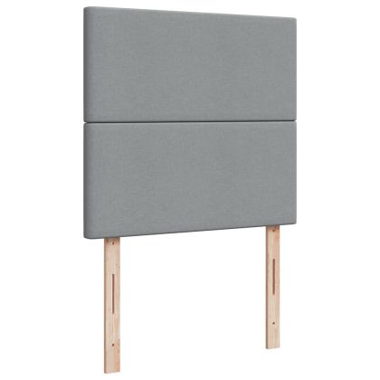 Боксспринг легло с матрак, светлосива, 90x190 см, плат