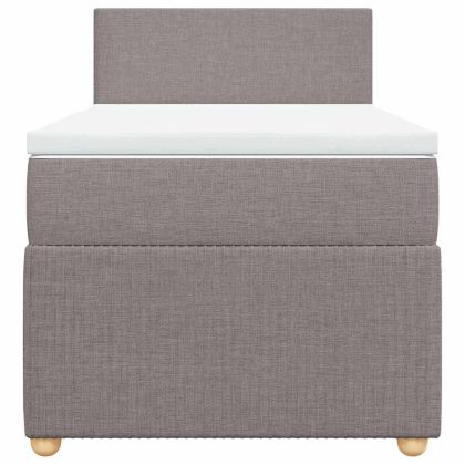 Боксспринг легло с матрак, таупе, 90x190 см, плат