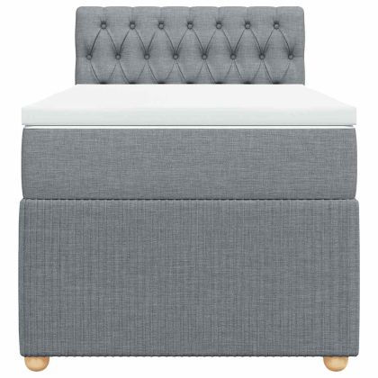 Боксспринг легло с матрак, светлосиво, 100x200 см, плат