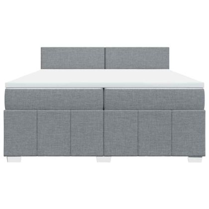 Боксспринг легло с матрак, светлосиво, 200x200 см, плат