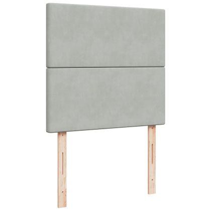 Боксспринг легло с матрак, светлосиво, 80x200 см, кадифе