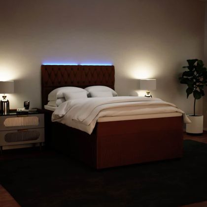 Боксспринг легло с матрак, розово, 160x200 см, кадифе