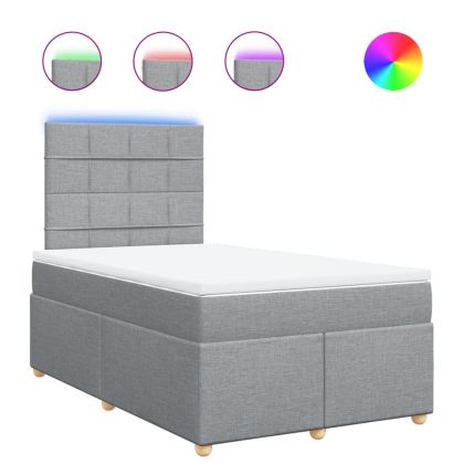 Боксспринг легло с матрак, светлосиво, 120x200 см, плат