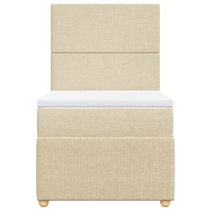 Боксспринг легло с матрак, кремава, 80x200 см, плат