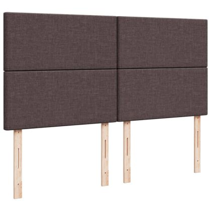 Боксспринг легло с матрак, тъмнокафяво, 200x200 см, плат