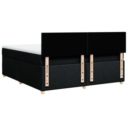 Боксспринг легло с матрак, черно, 180x200 см, плат