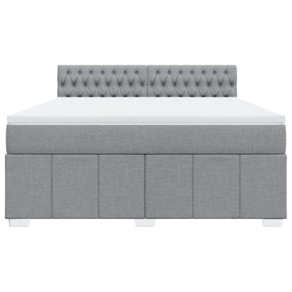 Боксспринг легло с матрак, светлосиво, 180x200 см, плат