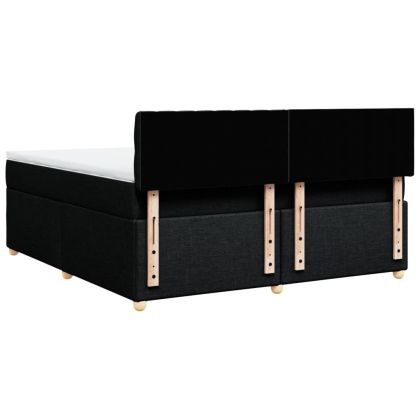 Боксспринг легло с матрак, черно, 180x200 см, плат