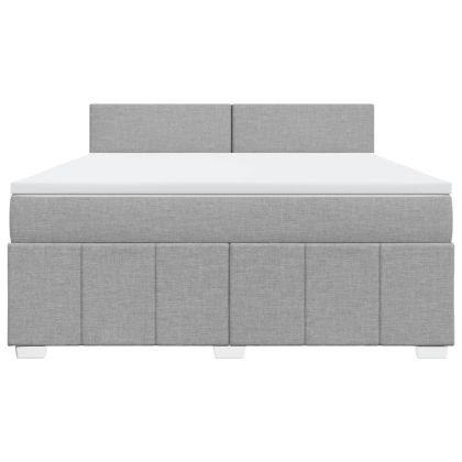 Боксспринг легло с матрак, светлосиво, 180x200 см, плат