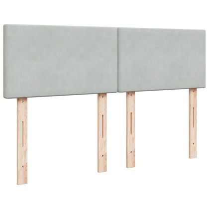 Боксспринг легло с матрак, светлосиво, 160x200 см, кадифе