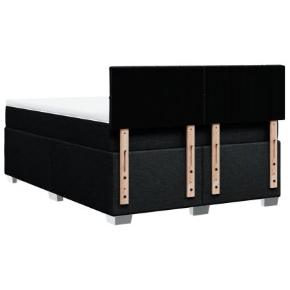 Боксспринг легло с матрак, черно, 140x200 см, плат