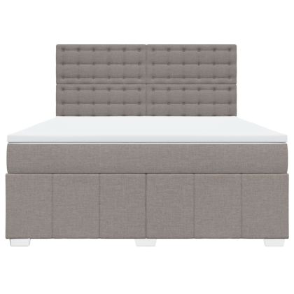 Боксспринг легло с матрак, таупе, 180x200 см, плат