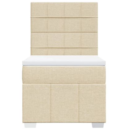 Боксспринг легло с матрак, кремава, 80x200 см, плат