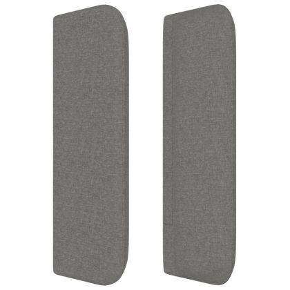 Горна табла за легло с уши, тъмносива, 203x16x78/88 см, плат