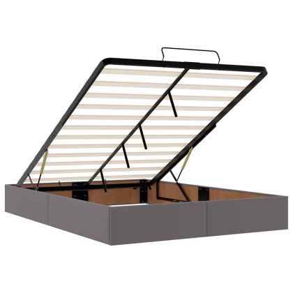 vidaXLL Легло с матраци & LEDs сиво 140x190cm изкуствена кожа